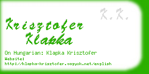 krisztofer klapka business card